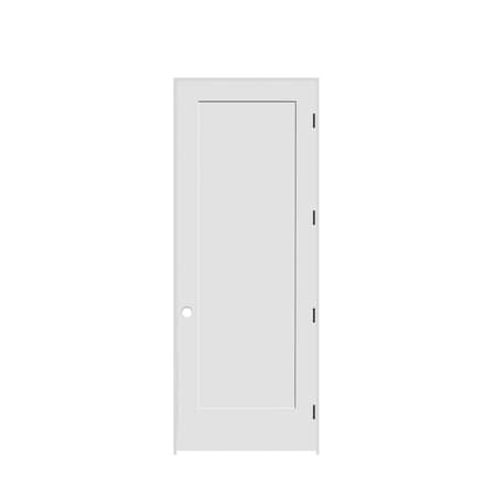 Codel Doors 28" x 96" x 1-3/8" Primed 1-Panel Interior Shaker 6-9/16" LH Prehung Door with Black Hinges 2480pri8401LH1D6916
